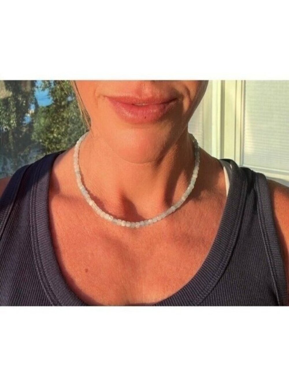 GORGEOUS Aquamarine Beaded Necklace w/Gold Toggle Clasp & Pearl, Reversible - Picture 9 of 11